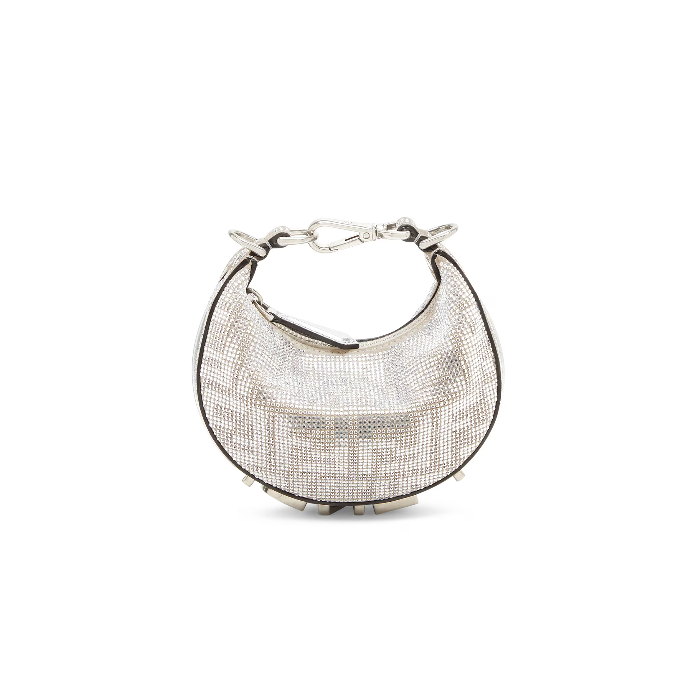 FENDI NANO FENDIGRAPHY SILVER CRYSTALS CHARM 7AS089APKFF1MZK (16.5*14*5cm)